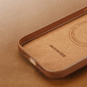 Dux Ducis Grit Faux Leather MagSafe Case - дизайнерски кожен кейс с MagSafe за iPhone 14 Pro Max (кафяв) 8