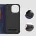 Dux Ducis Skin X2 Case - кожен калъф с поставка и отделение за кр. карти за iPhone 14 Pro (син) 7