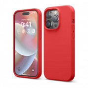 Elago Soft Silicone Case - силиконов (TPU) калъф за iPhone 14 Pro (червен)
