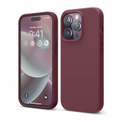 Elago Soft Silicone Case - силиконов (TPU) калъф за iPhone 14 Pro (бургунди)