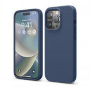 Elago Soft Silicone Case - силиконов (TPU) калъф за iPhone 14 Pro (тъмносин)