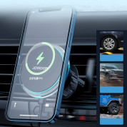 Joyroom Magnetic Fast Wireless Vent Car Holder 15W - поставка за радиаторa на кола с безжично зареждане за iPhone с Magsafe (сребрист) 11