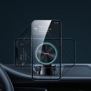 Joyroom Magnetic MagSafe Dashboard Car Mount With LED Ring 15W - поставка за таблото на кола с безжично зареждане за iPhone с Magsafe (сребрист) 7
