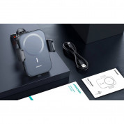 Joyroom Magnetic Wireless Vent Car Electric Holder 15W - поставка за радиаторa на кола с безжично зареждане за iPhone с Magsafe (черен) 15