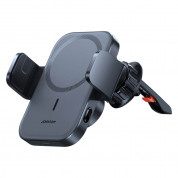 Joyroom Magnetic Wireless Vent Car Electric Holder 15W - поставка за радиаторa на кола с безжично зареждане за iPhone с Magsafe (черен)