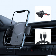 Joyroom Magnetic Wireless Vent Car Electric Holder 15W - поставка за радиаторa на кола с безжично зареждане за iPhone с Magsafe (черен) 2