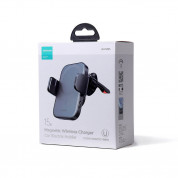 Joyroom Magnetic Wireless Vent Car Electric Holder 15W - поставка за радиаторa на кола с безжично зареждане за iPhone с Magsafe (черен) 18
