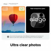 Elago Tempered Glass Lens Protector - предпазно стъклено защитно покритие за камерата на iPhone 14 Pro, iPhone 14 Pro Max (прозрачен) 3