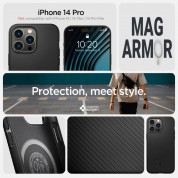 Spigen Mag Armor Case - силиконов (TPU) калъф с висока степен на защита с MagSafe за iPhone 14 Pro (черен) 7