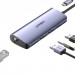 Ugreen 5-in-1 USB-C Hub CM252 - мултифункционален хъб за свързване на допълнителна периферия за устройства с USB-C (тъмносив) 2