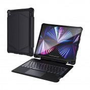 Choetech Wireless Keyboard Stand Case BH-015 - кейс, клавиатура, тракпад и поставка за iPad Pro 12.9 M1 (2021), iPad Pro 12.9 (2020), iPad Pro 12.9 (2018) (черен)