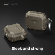 Elago AirPods 3 Solid Armor Case - твърд силиконов кейс с карабинер за Apple AirPods 3 (черен) 3