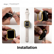 Elago Duo Apple Watch Case - силиконов (TPU) кейс с две сменяеми поликарбонатни части за Apple Watch 7 41мм, Apple Watch 8 41мм (черен и тъмносин) 6