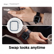 Elago Duo Apple Watch Case - силиконов (TPU) кейс с две сменяеми поликарбонатни части за Apple Watch 7 41мм, Apple Watch 8 41мм (черен и тъмносин) 5