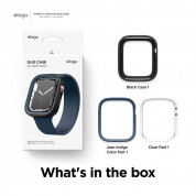 Elago Duo Apple Watch Case - силиконов (TPU) кейс с две сменяеми поликарбонатни части за Apple Watch 7 41мм, Apple Watch 8 41мм (черен и тъмносин) 4