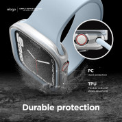 Elago Duo Apple Watch Case - силиконов (TPU) кейс с две сменяеми поликарбонатни части за Apple Watch 7 41мм, Apple Watch 8 41мм (прозрачен-мат и светлосин) 2