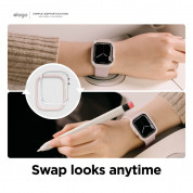 Elago Duo Apple Watch Case - силиконов (TPU) кейс с две сменяеми поликарбонатни части за Apple Watch 7 41мм, Apple Watch 8 41мм (прозрачен-мат и розов) 5