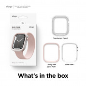 Elago Duo Apple Watch Case - силиконов (TPU) кейс с две сменяеми поликарбонатни части за Apple Watch 7 41мм, Apple Watch 8 41мм (прозрачен-мат и розов) 4