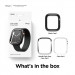 Elago Duo Apple Watch Case - силиконов (TPU) кейс с две сменяеми поликарбонатни части за Apple Watch 7 41мм, Apple Watch 8 41мм (прозрачен-мат и сив) 5