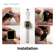 Elago Duo Apple Watch Case - силиконов (TPU) кейс с две сменяеми поликарбонатни части за Apple Watch 7 41мм, Apple Watch 8 41мм (прозрачен-мат и сив) 2