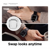Elago Duo Apple Watch Case - силиконов (TPU) кейс с две сменяеми поликарбонатни части за Apple Watch 7 41мм, Apple Watch 8 41мм (прозрачен-мат и сив) 3