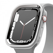 Elago Duo Apple Watch Case - силиконов (TPU) кейс с две сменяеми поликарбонатни части за Apple Watch 7 41мм, Apple Watch 8 41мм (прозрачен-мат и сив)