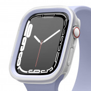 Elago Duo Apple Watch Case - силиконов (TPU) кейс с две сменяеми поликарбонатни части за Apple Watch 7 41мм, Apple Watch 8 41мм (прозрачен-мат и лилав)
