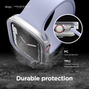 Elago Duo Apple Watch Case - силиконов (TPU) кейс с две сменяеми поликарбонатни части за Apple Watch 7 41мм, Apple Watch 8 41мм (прозрачен-мат и лилав) 2