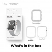 Elago Duo Apple Watch Case - силиконов (TPU) кейс с две сменяеми поликарбонатни части за Apple Watch 7 41мм, Apple Watch 8 41мм (прозрачен-мат и бял) 4