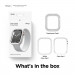 Elago Duo Apple Watch Case - силиконов (TPU) кейс с две сменяеми поликарбонатни части за Apple Watch 7 41мм, Apple Watch 8 41мм (прозрачен-мат и бял) 5