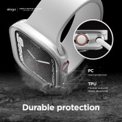 Elago Duo Apple Watch Case - силиконов (TPU) кейс с две сменяеми поликарбонатни части за Apple Watch 7 41мм, Apple Watch 8 41мм (прозрачен-мат и бял) 2