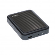 4smarts Wireless Power Bank UltiMag Lucid Carbon 5000mAh for MagSafe - безжична преносима външна батерия с USB-C порт за iPhone с Magsafe (черен) 1