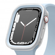 Elago Duo Apple Watch Case - силиконов (TPU) кейс с две сменяеми поликарбонатни части за Apple Watch 7 45мм, Apple Watch 8 45мм (прозрачен-мат и светлосин)