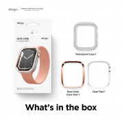 Elago Duo Apple Watch Case - силиконов (TPU) кейс с две сменяеми поликарбонатни части за Apple Watch 7 45мм, Apple Watch 8 45мм (прозрачен-мат и розово злато) 4