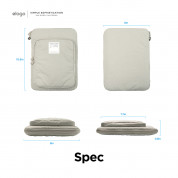 Elago Tablet and Laptop Sleeve Small - текстилен калъф за iPad Pro 11 (2020), iPad Pro 11 (2018), iPad Air 3 (2019), iPad 7 (2019) и таблети до 11 инча (бежов) 5
