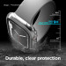 Elago Clear Shield Case - качествен твърд кейс с вграден стъклен протектор за дисплея на Apple Watch 8 41мм, Apple Watch 7 41мм (матиран) 2