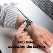 Elago Clear Shield Case - качествен твърд кейс с вграден стъклен протектор за дисплея на Apple Watch 8 41мм, Apple Watch 7 41мм (матиран) 5