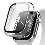 Elago Clear Shield Case - качествен твърд кейс с вграден стъклен протектор за дисплея на Apple Watch 8 45мм, Apple Watch 7 45мм (прозрачен)
