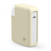 Elago MacBook Charger Cover - силиконов калъф за MagSafe 140W USB-C Power Adapter за MacBook Pro 16 M1 (2021) (бежов)