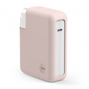 Elago MacBook Charger Cover - силиконов калъф за MagSafe 140W USB-C Power Adapter за MacBook Pro 16 M1 (2021) (розов)