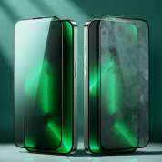 Joyroom Knight Green Tempered Glass with Anti Blue Light (JR-G01) - калено стъклено защитно покритие със защитен филтър за дисплея на iPhone 14 (черен-прозрачен) 6