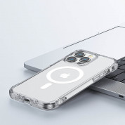 Joyroom Magnetic Defender Series Magsafe Case - хибриден удароустойчив кейс с вградена поставка за iPhone 14 Pro (прозрачен) 6