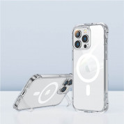 Joyroom Magnetic Defender Series Magsafe Case - хибриден удароустойчив кейс с вградена поставка за iPhone 14 Pro (прозрачен) 2