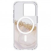 CaseMate Karat Marble MagSafe Case - дизайнерски удароустойчив кейс със златни нишки и MagSafe за iPhone 14 Pro (прозрачен) 3