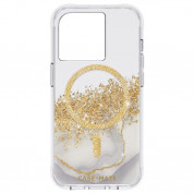 CaseMate Karat Marble MagSafe Case - дизайнерски удароустойчив кейс със златни нишки и MagSafe за iPhone 14 Pro (прозрачен) 1