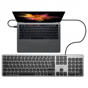 Macally Full Size Wired USB-C Keyboard 108 Key UK - USB-C клавиатура оптимизирана за MacBook (тъмносив) 6