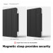 Elago Smart Folio Clasp Case - магнитен полиуретанов кейс с поставка за iPad Pro 12.9 M1 (2021), iPad Pro 12.9 (2020) (черен) 3