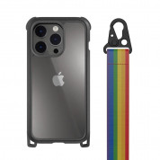 Mageasy Odyssey+ Rainbow Case - удароустойчив хибриден кейс с връзка и карабинер за iPhone 14 Pro (черен) 