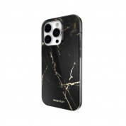 Mageasy Marble Case - дизайнерски хибриден удароустойчив кейс за iPhone 14 Pro (черен)  1
