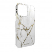 Mageasy Marble Case - дизайнерски хибриден удароустойчив кейс за iPhone 14 Pro Max (бял)  2